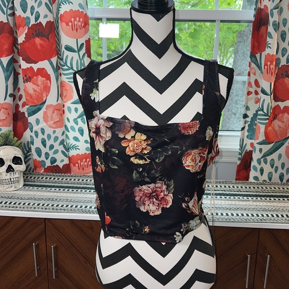 Tilly’s West of Melrose Floral Mesh Corset Tank Top - SEE DESCRIPTION - Picture 4 of 12